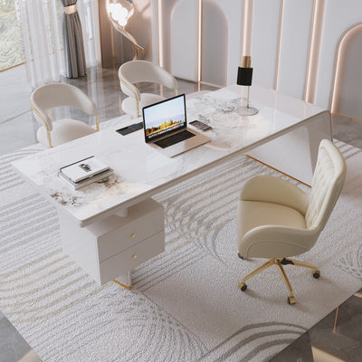 Cinisi White Slate Desk 62.99"D