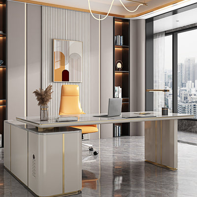 Cinisi White Slate Desk 62.99"D
