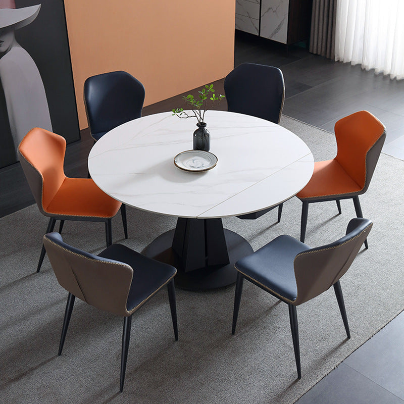 Dueville White+Black Slate Dining Table 53.14"D