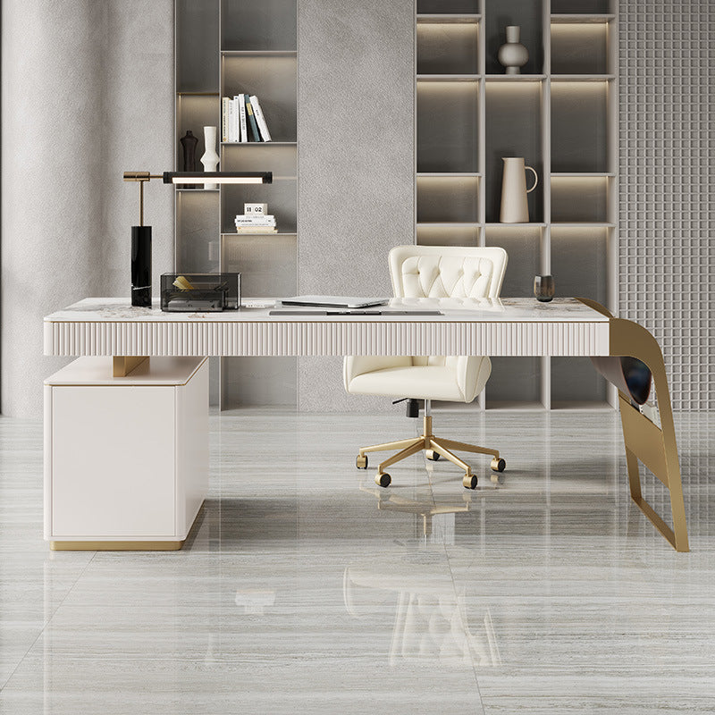 Cinisi White Slate Desk 62.99"D
