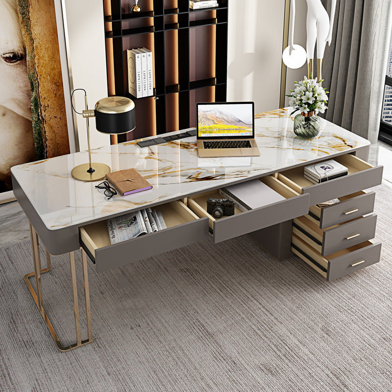 Cefalu White Slate Desk 55.12"D