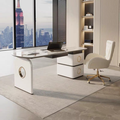 Cinisi White Slate Desk 62.99"D