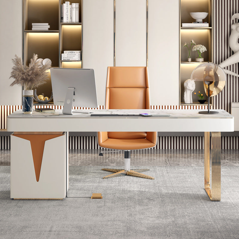 Cefalu White Slate Desk 55.12"D