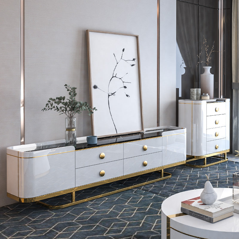 Arona Orange Marble TV Stand 86.61"D