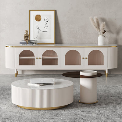 Faenza White Slate TV Cabinet 78.74"D