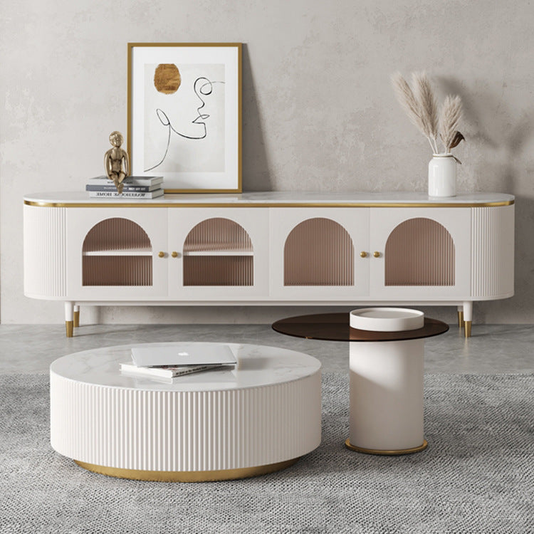 Faenza White Slate TV Cabinet 78.74"D