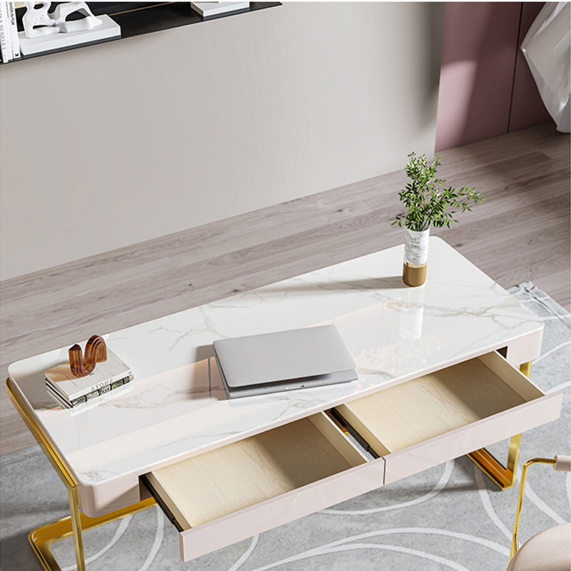Ivrea White Slate Desk 47.24"D