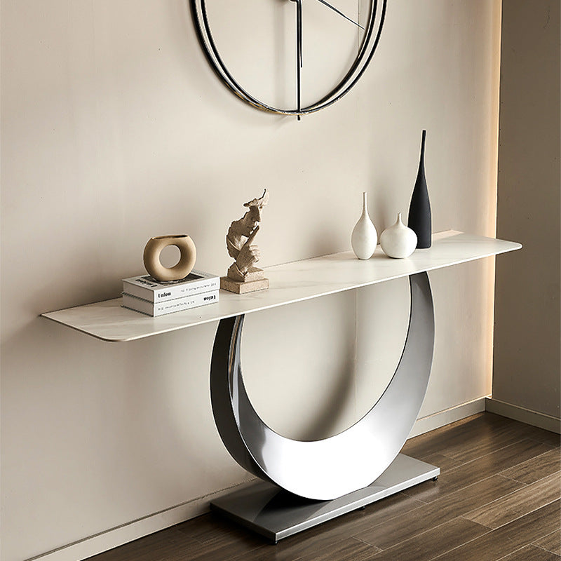 Iglesias White and Gold Slate Console Table 47.24"D