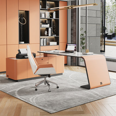 Ivrea White Slate Desk 70.87"D