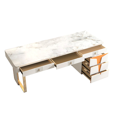 Cefalu White Slate Desk 55.12"D