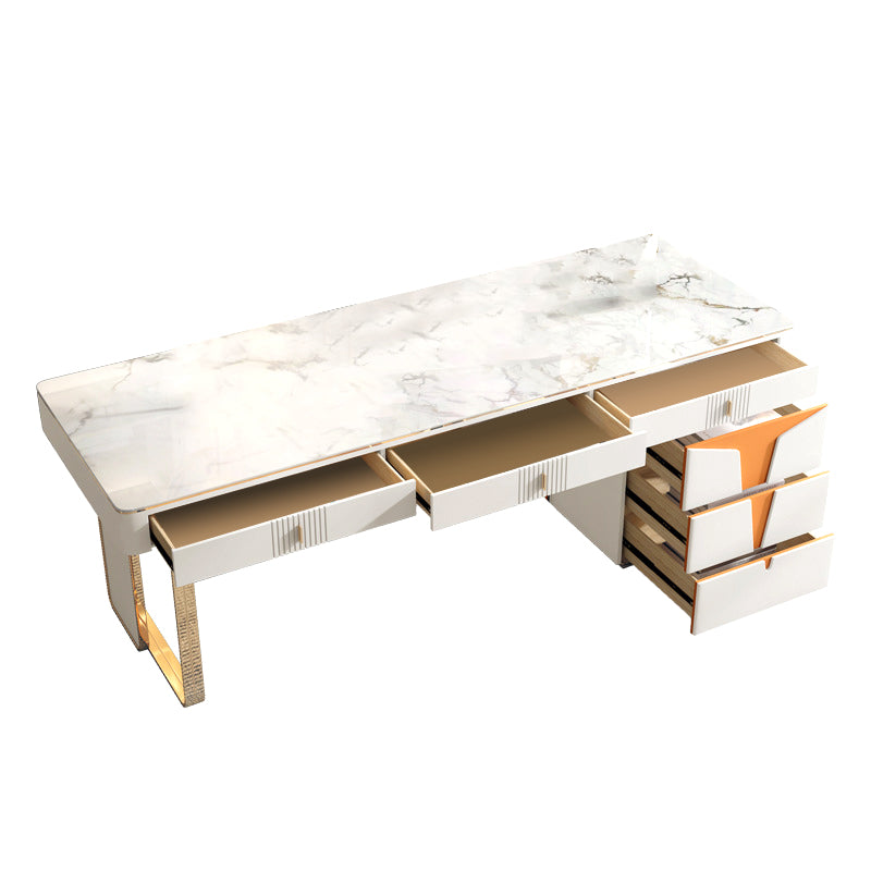 Cefalu White Slate Desk 55.12"D