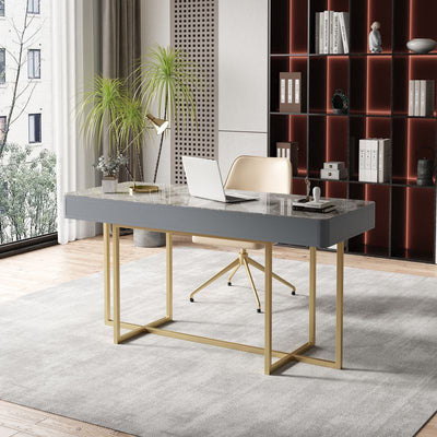 Gela Grey and Black Slate Desk 47.24"D