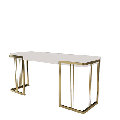 Gela White and Gold MDF Desk 47.24"D