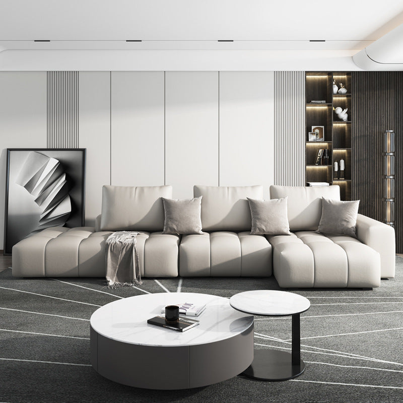Saronno Grey Technology Cloth Sectional 82.67"D+68.9"D