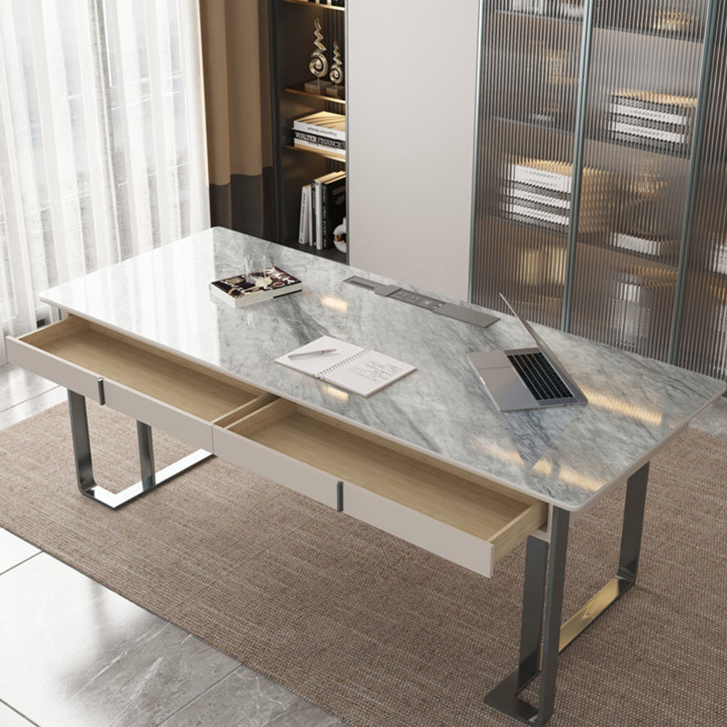Imola Silver Slate Desk 55.12"D