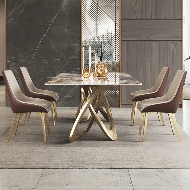 Liguria Gold Slate Rectangular Dining Table 55.12"D