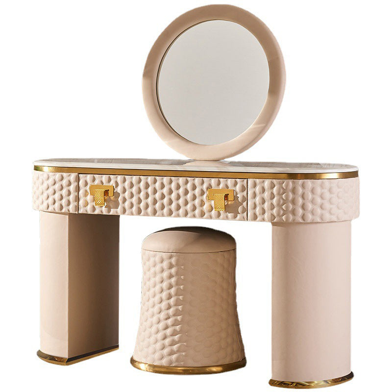 Crema Beige Marble Makeup Vanity 51.18"D+15.74"D