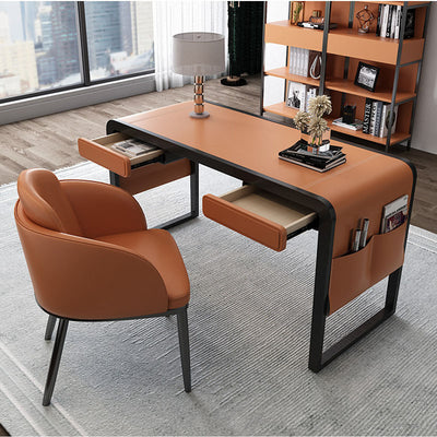 Vicenza Orange  Saddle Leather Desk 55.12"D