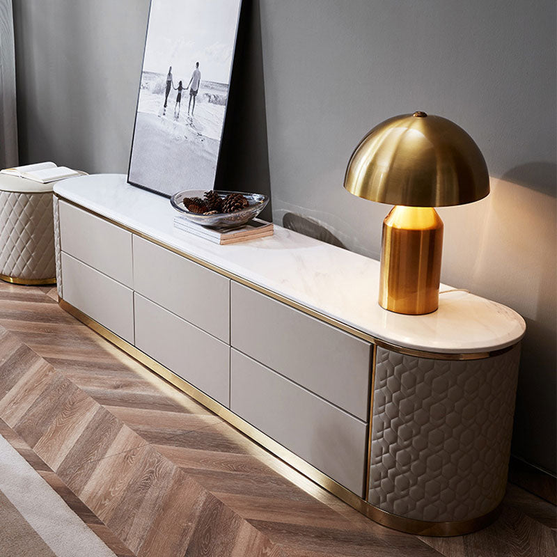 Arona White Marble TV Stand 78.74"D