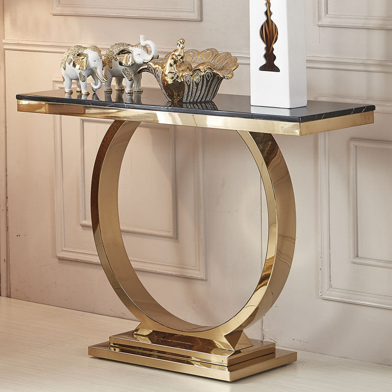 Iglesias White and Gold Slate Console Table 47.24"D