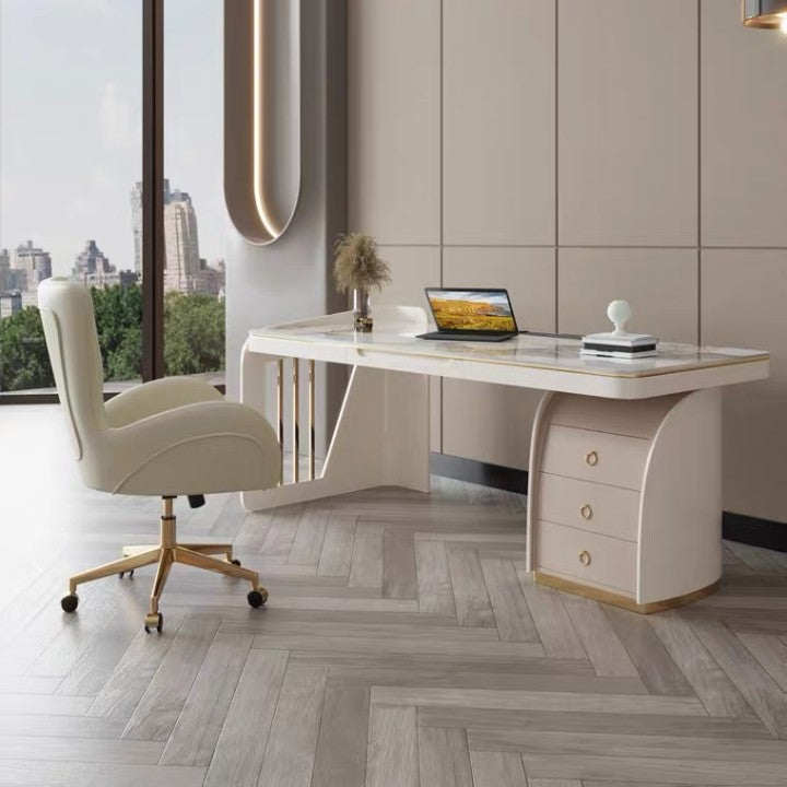 Cinisi White Slate Desk 62.99"D