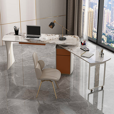 Cefalu White Slate Desk 55.12"D