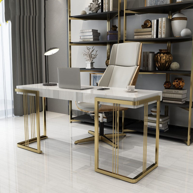 Gela White and Gold MDF Desk 47.24"D