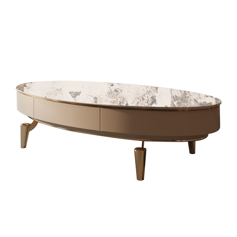 Liguria Modern White Slate Coffee Table 51.18"D