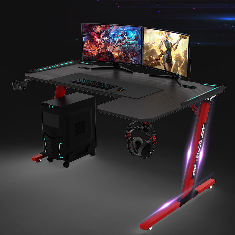 Asti Black Steel Gaming Table 62.99"D