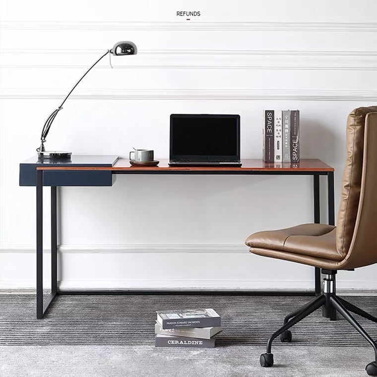 Imola Black and Orange Slate Desk 39.37"D