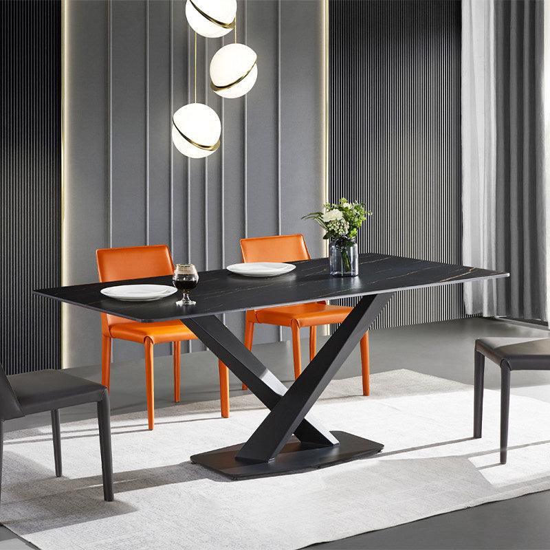Lazio Black Slate Dining Table 62.99"D