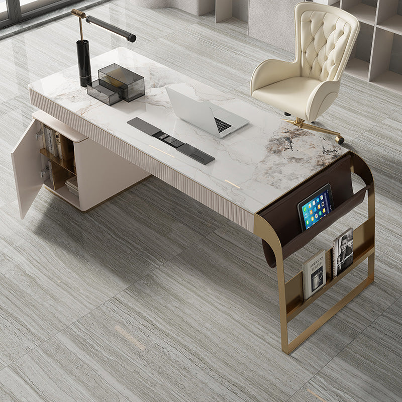 Cinisi White Slate Desk 62.99"D