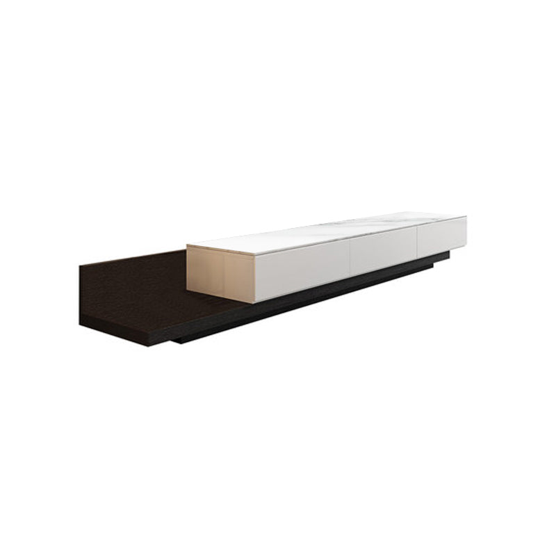 Battipaglia White and Black Slate TV Stand 70.86"D