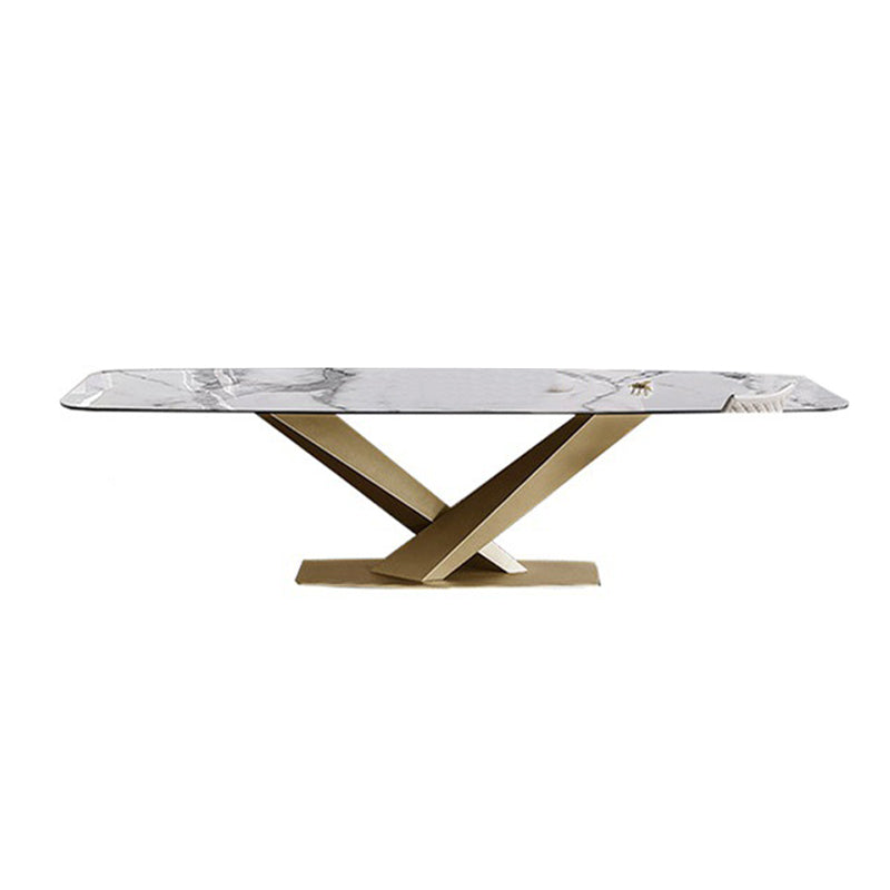 La Spezia White Marble Dining Table 62.99"D