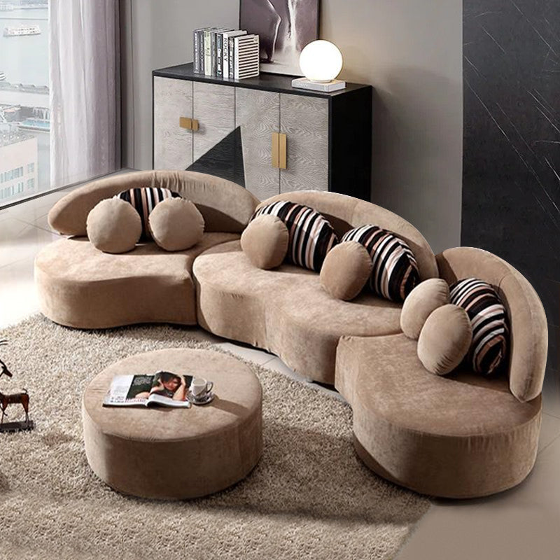 Rovigo Beige Velvet Sofa 145.67"D