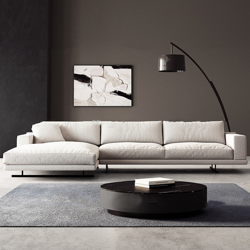 Rovigo Khaki Leather Sofa 118.11"D (Left Lounge)