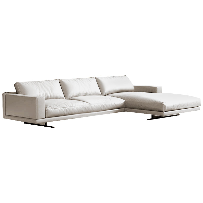 Rovigo Khaki Leather Sofa 118.11"D (Left Lounge)
