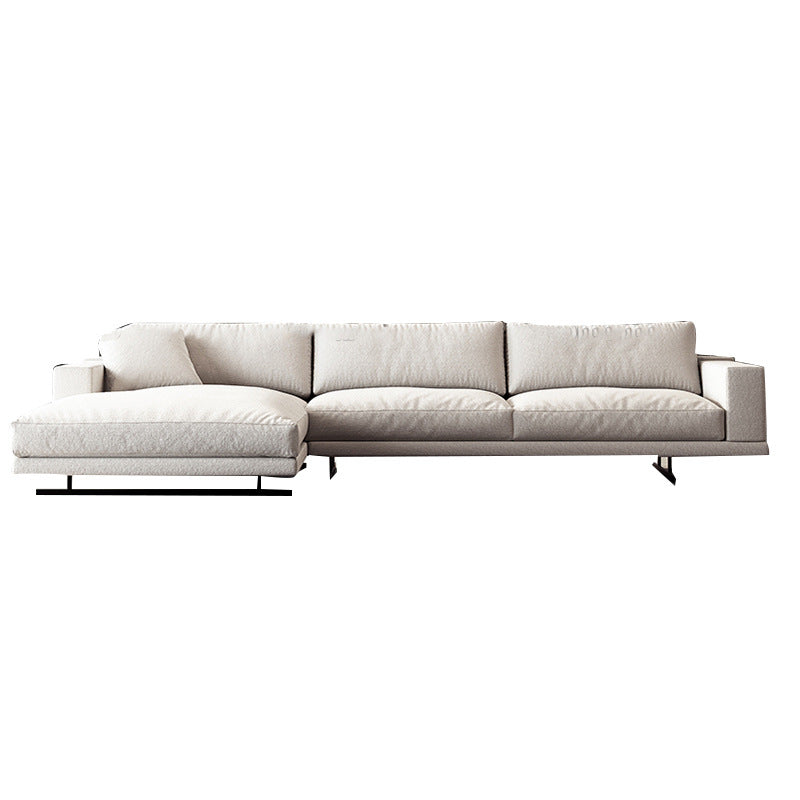 Rovigo Khaki Leather Sofa 118.11"D (Left Lounge)