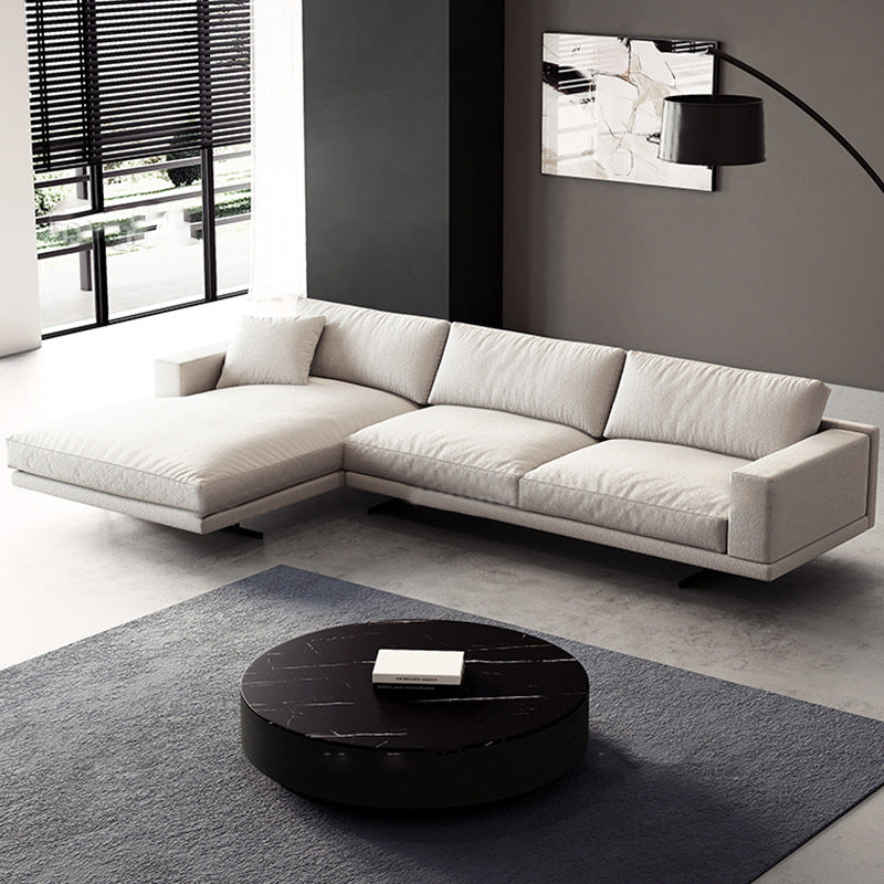 Rovigo Khaki Leather Sofa 118.11"D (Left Lounge)