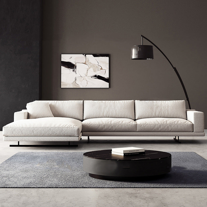 Rovigo Khaki Leather Sofa 118.11"D (Left Lounge)