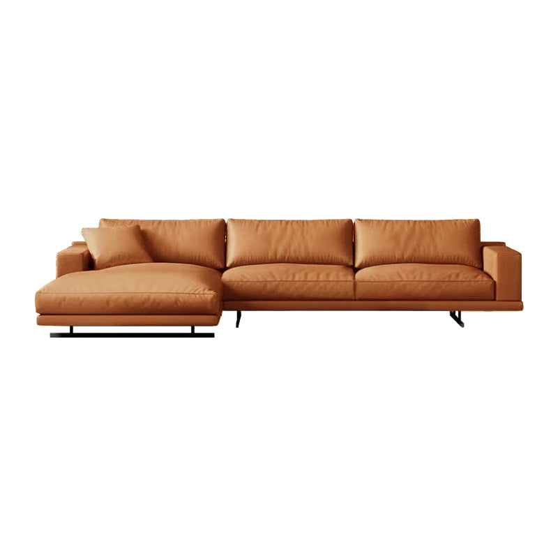 Rovigo Khaki Leather Sofa 118.11"D (Left Lounge)