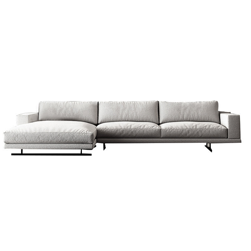Rovigo Khaki Leather Sofa 118.11"D (Left Lounge)