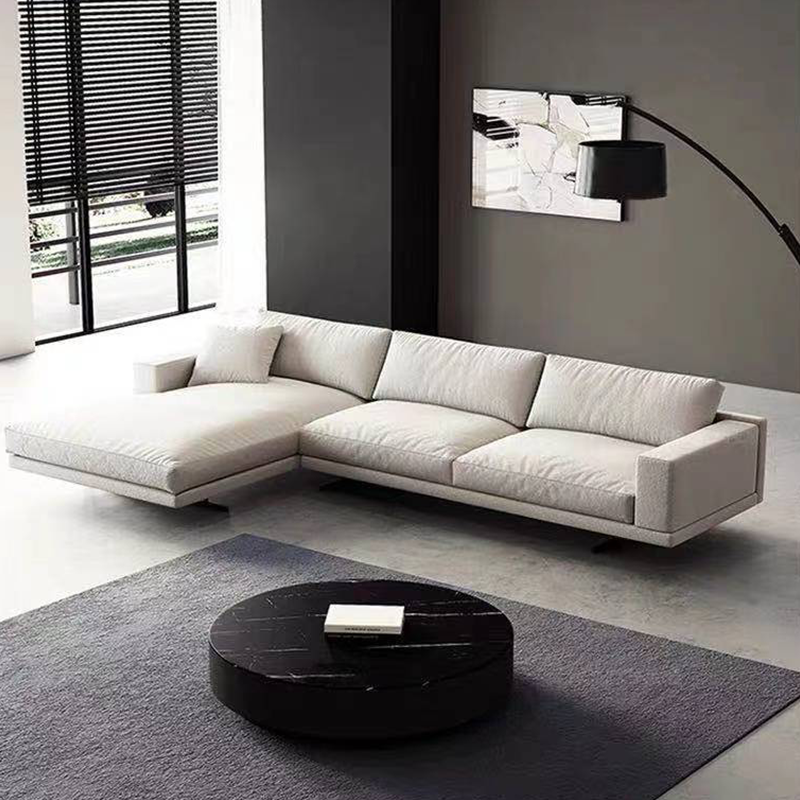 Rovigo Grey Cotton and Linen Sofa 125.98"D