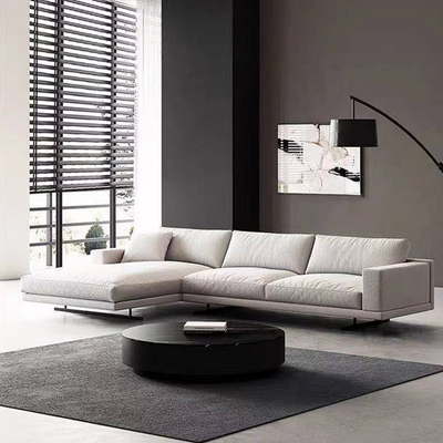 Rovigo Grey Cotton and Linen Sofa 125.98"D