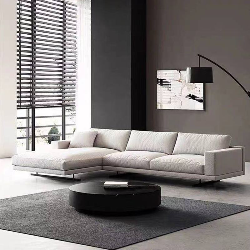 Rovigo Grey Cotton and Linen Sofa 125.98"D