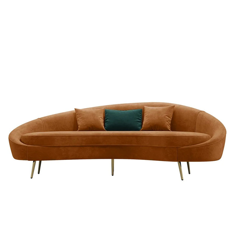 Aosta Orange Velvet Sofa 62.99"D