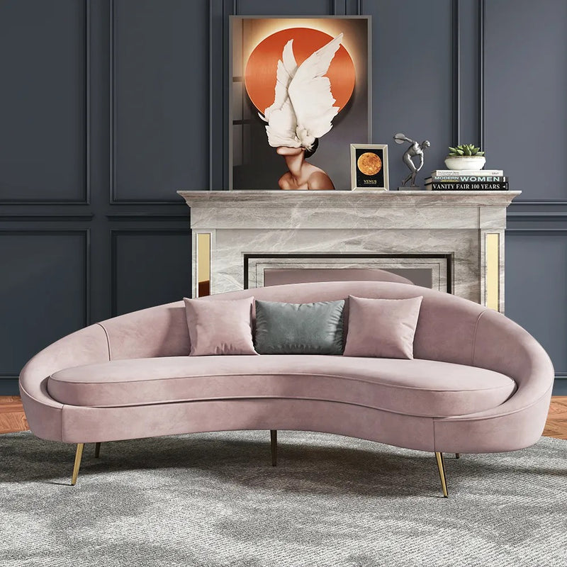 Aosta Orange Velvet Sofa 62.99"D