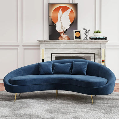 Aosta Orange Velvet Sofa 62.99"D