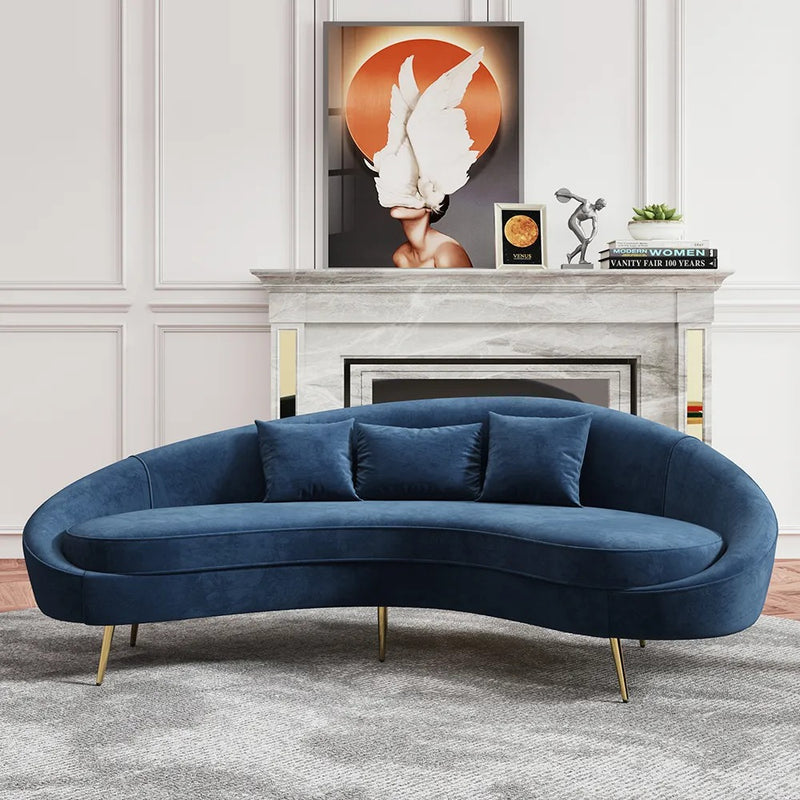 Aosta Orange Velvet Sofa 62.99"D