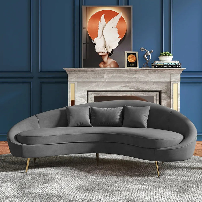Aosta Orange Velvet Sofa 62.99"D